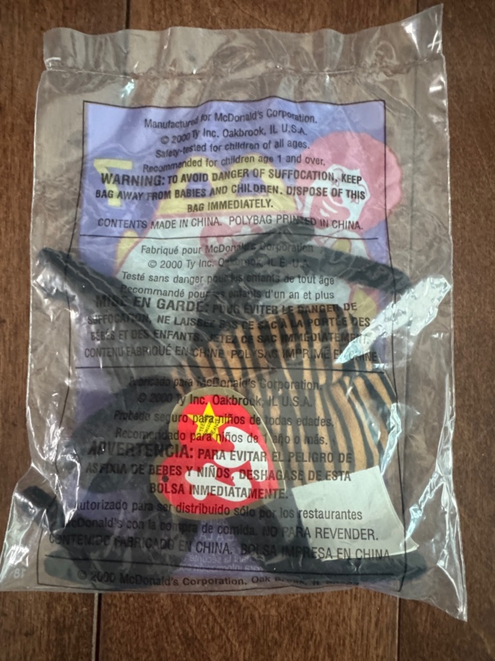 "Ty Teenie Beanie Baby" in original packaging. "Spinner" the Spider. Rare